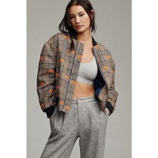 Anthropologie Avec Les Filles - Embroidered Love Bomber Jacket Size M Uk 10-12