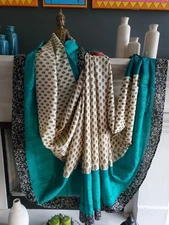 Women NEW Beautiful Printed Semi Silk with Machine Embroidery Cocktail Party