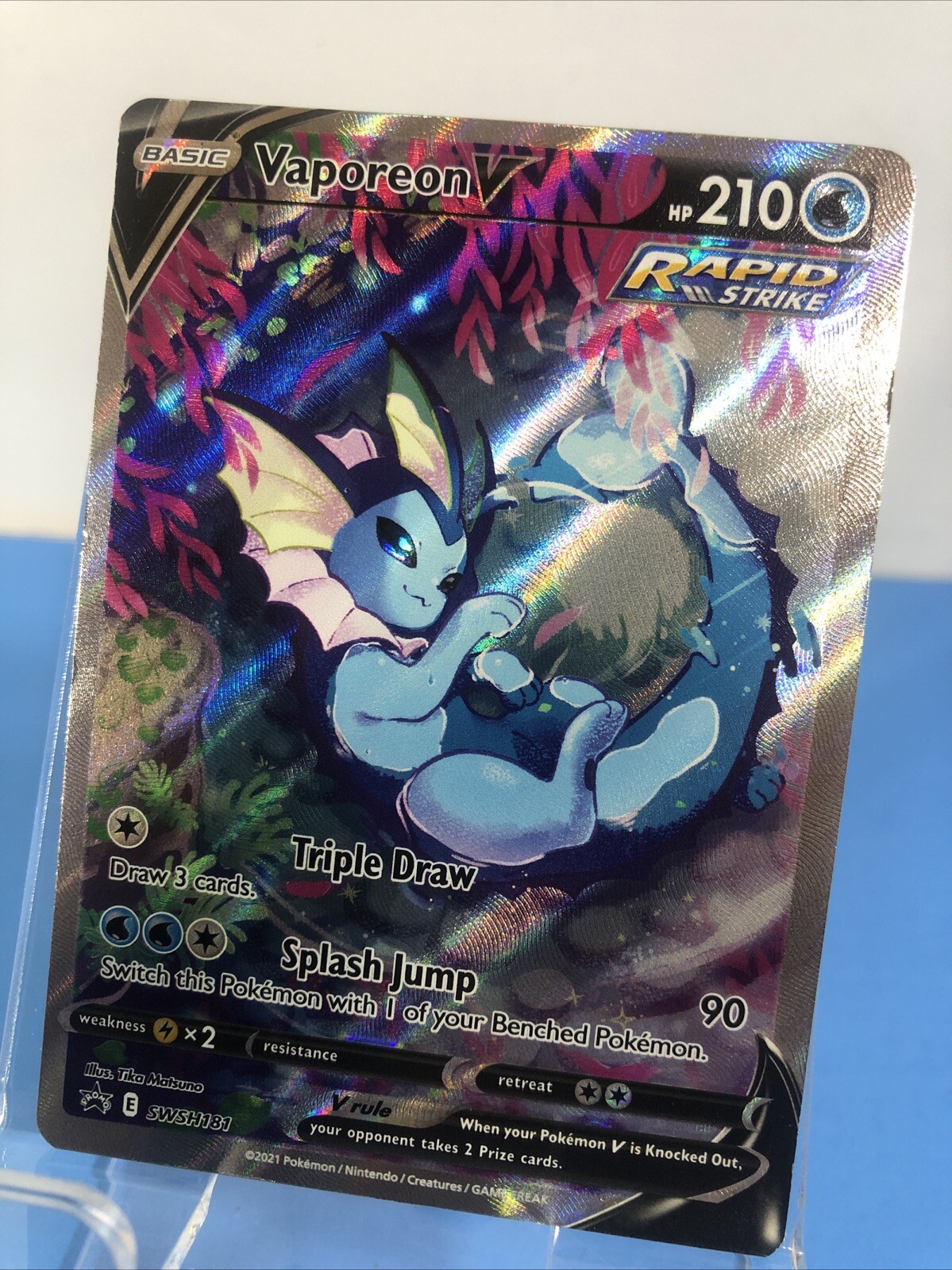 Pokemon Vaporeon V SWSH181 SWSH Black Star Promo Full Art Holo Card NM