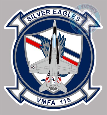 VFMA-115 WAPPEN SILVER EAGLES FIGHTER AVION F18 SQUADRON 115 NAVY STICKER VZ008