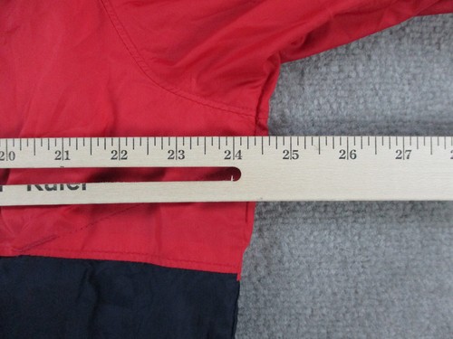 Columbia Jacket Adult Large Red Blue Hooded Anorak Lightweight Windbreaker PFG - Picture 11 of 13