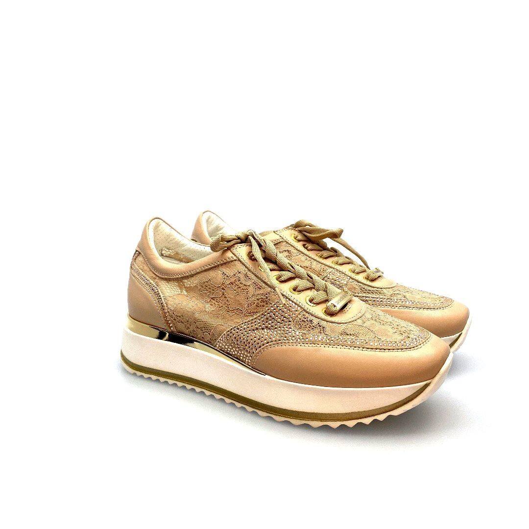 1391 Baldinini Tan Sneakers Shoes
