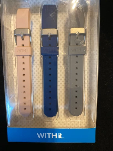 WITHit - Bänder für Fitbit Alta und Alta HR (3er Pack) - Grau / Navy / Pink - Bild 2 von 5