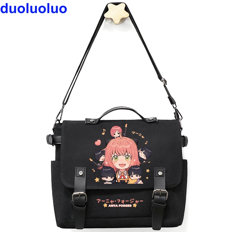 Anime SPY×FAMILY Anya Forger Canvas Khaki/Black Casual Backpack Shoulder  Bag #B