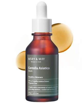 Mary & May Centella Asiatica Serum, Fragrance Free Face Serum 1.01 fl oz (30 ml)
