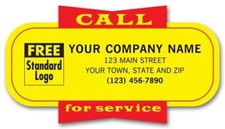 500 Service Labels, "Call for Service", Yellow, Padded / NEBS/Deluxe # 346-1