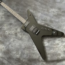 Custom Shop Dime Black Electric Guitar H-H Pickup V Tremolo Bridge HH Pickups