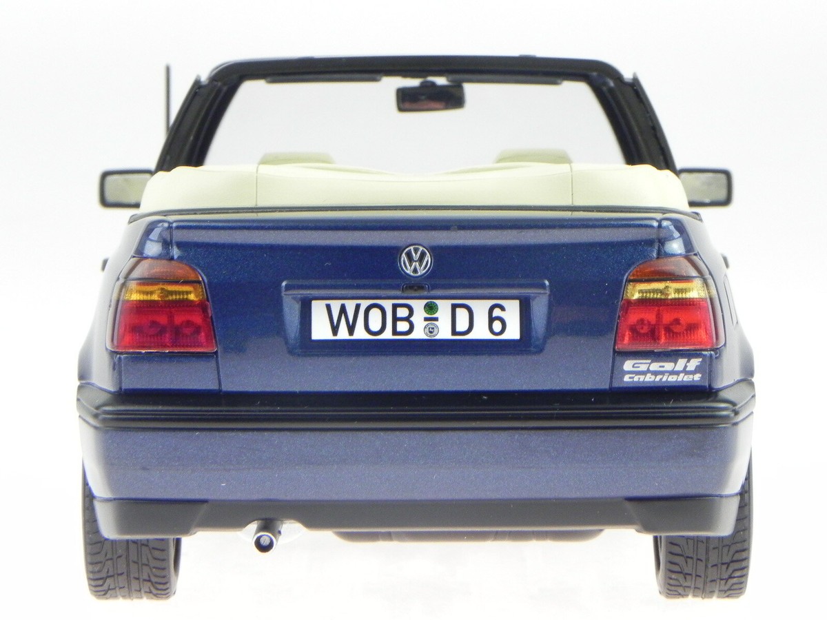 VW Golf 3 Convertible 1995 blue metallic diecast model car VW Golf 3 Convertible 1995 blue metallic diecast model car