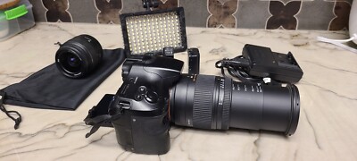 Sony A65 DSLR + Battery (2) w/charger + LED Light + 18-55 Sony & 18-250 Sigma