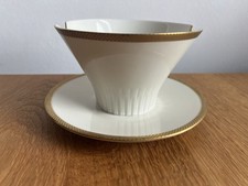 Scherzer Sauciere Form 810 Elfenbein Goldrand Relief Mid Century 50er Top rar