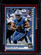 2025 Panini Donruss Optic Amon-Ra St. Brown Red Stars Prizm #63 Lions