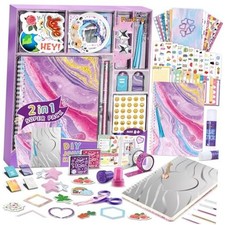 2-Pack DIY Journal Kit for Girls - 200 Pcs Journal Set for Purple Packing-2pcs