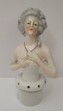 Antique Half Doll Porcelain Pincusion
