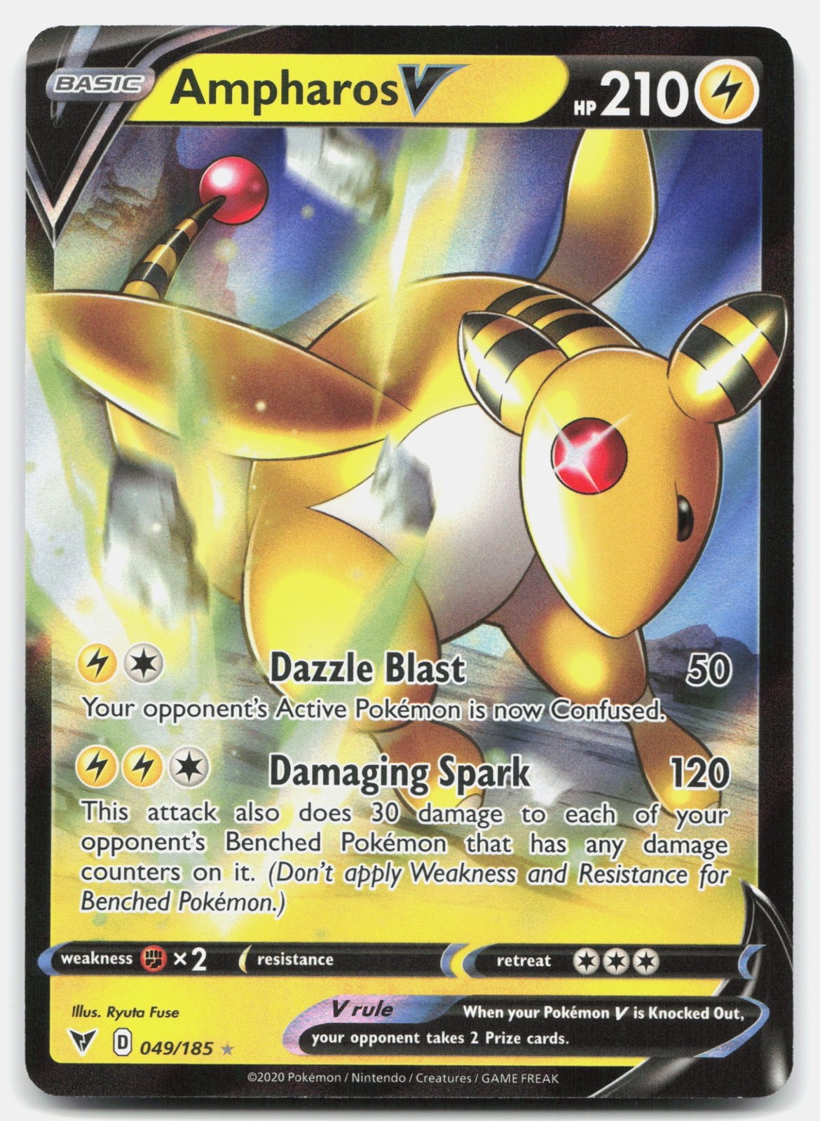 Ampharos V Holofoil [SWSH04 - 049/185] NM - SWSH04: Vivid Voltage