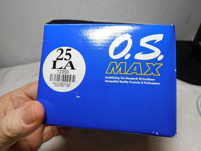 #ad NOS Unused O.S. Max 25LA RC Blue Engine in Box w Muffler Instructions $124.95