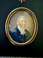 An 1810 Georgian antique miniature w/c portrait of a gentleman. George Harding?