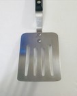 Vintage Ekco Stainless Vanadium Short Slotted Spatula 10" Black Handle USA EUC! — photo 3