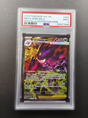 Mega Gengar ex 284/217 / ERHABENEN Helden/ DE / Slab In Sehr Gutem ZUSTAND PsA 9