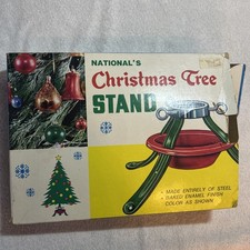 Vintage Metal Christmas Tree Stand With Box Made In USA National's