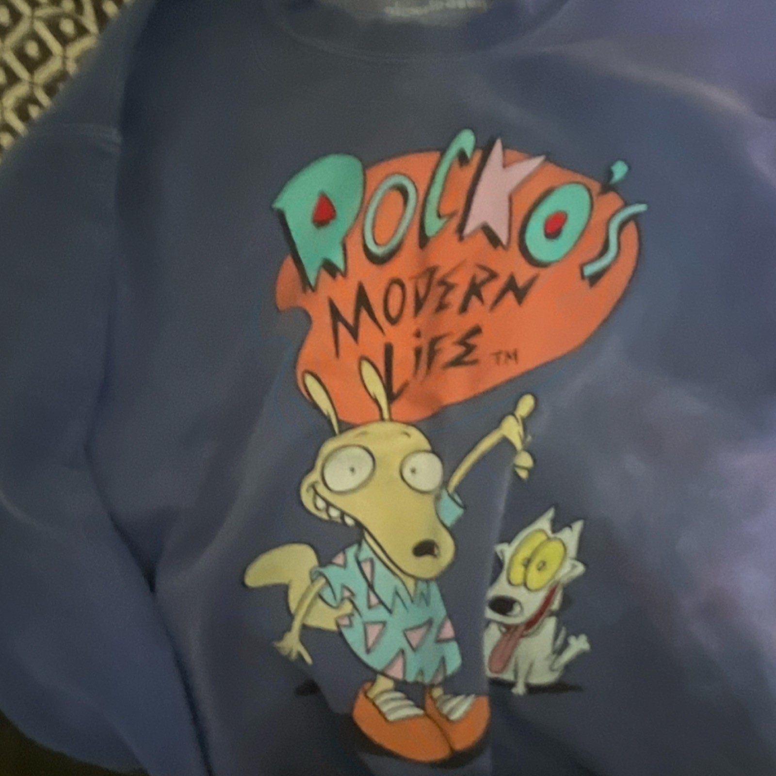 Nickelodeon Rocko's Modern Life Blue Graphic Pullover Sweatshirt Men's M