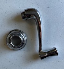 Jaguar Xk120 Xk140 Xk150 Chrome Window Winder Handle And Escutcheon Oem Bd2233