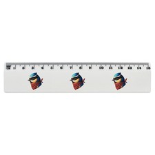 'Bandit Blue Tit' White Plastic Ruler (RL055999)