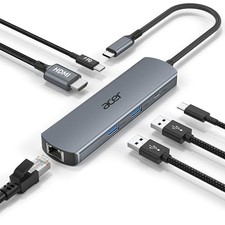 Acer 6-in-1 USB-C Hub 4K HDMI Ethernet 100W PD