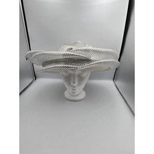 Unbranded Dress Hat Womens One Size Cream Silver Excellent Kentucky Derby Church
