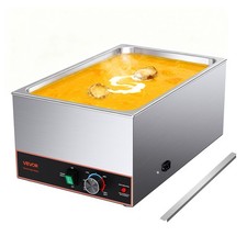 VEVOR Commercial Food Warmer Buffet Bain Marie 1500W Steam Table with Power Cord