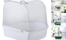 Clear Bird Bath for Small Birds Parakeet Cage Accessories - Suitable for