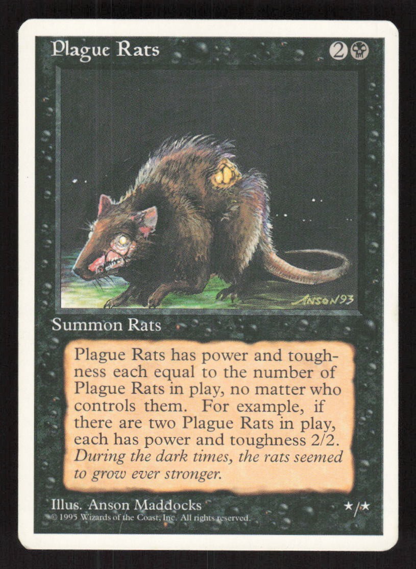 1995 Plague Rats Fourth Edition MTG