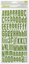 American Crafts Thickers Stickers-Doll Green Glitter Alphabet 184/Pkg - 3 Pack