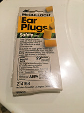 McCulloch 214198 Ear Plugs  disposable foam. Nice Collector Item