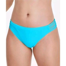 Salt  Cove Women's Juniors' Strappy-Side Hipster Bikini Bottom Size XL Blue