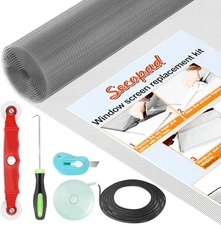 Window Screens Replacement Repair Kit, 39" x 78" Screen 39in x 78in, Gray 