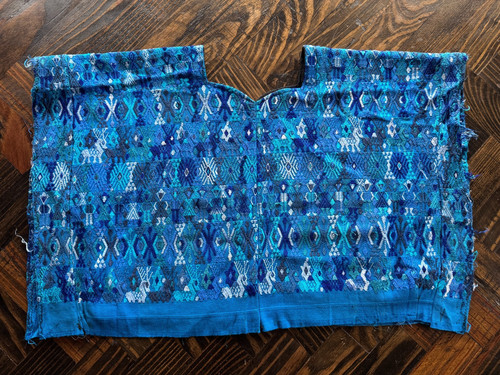 Vintage Mayan Huipil Textile Guatemala Handwoven Blue Birds & Figures