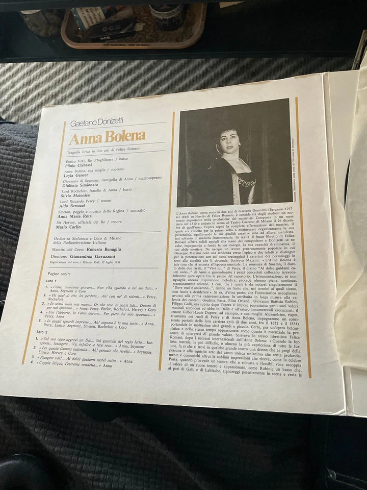 Donizetti Anna Bolena Gencer Simionato Gavazzeni LP 1981 - Image 2 of 3