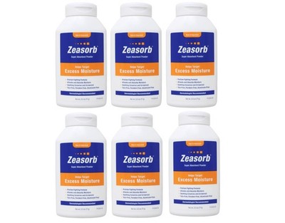 Special pack of 6 Zeasorb Super Absorbent Powder 2.5 oz 70.9 g