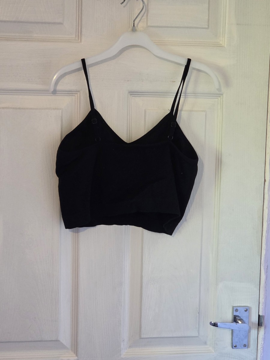 Primark Ribbed Cropped Vest Top Cami Lounge Pyjama Top Size M