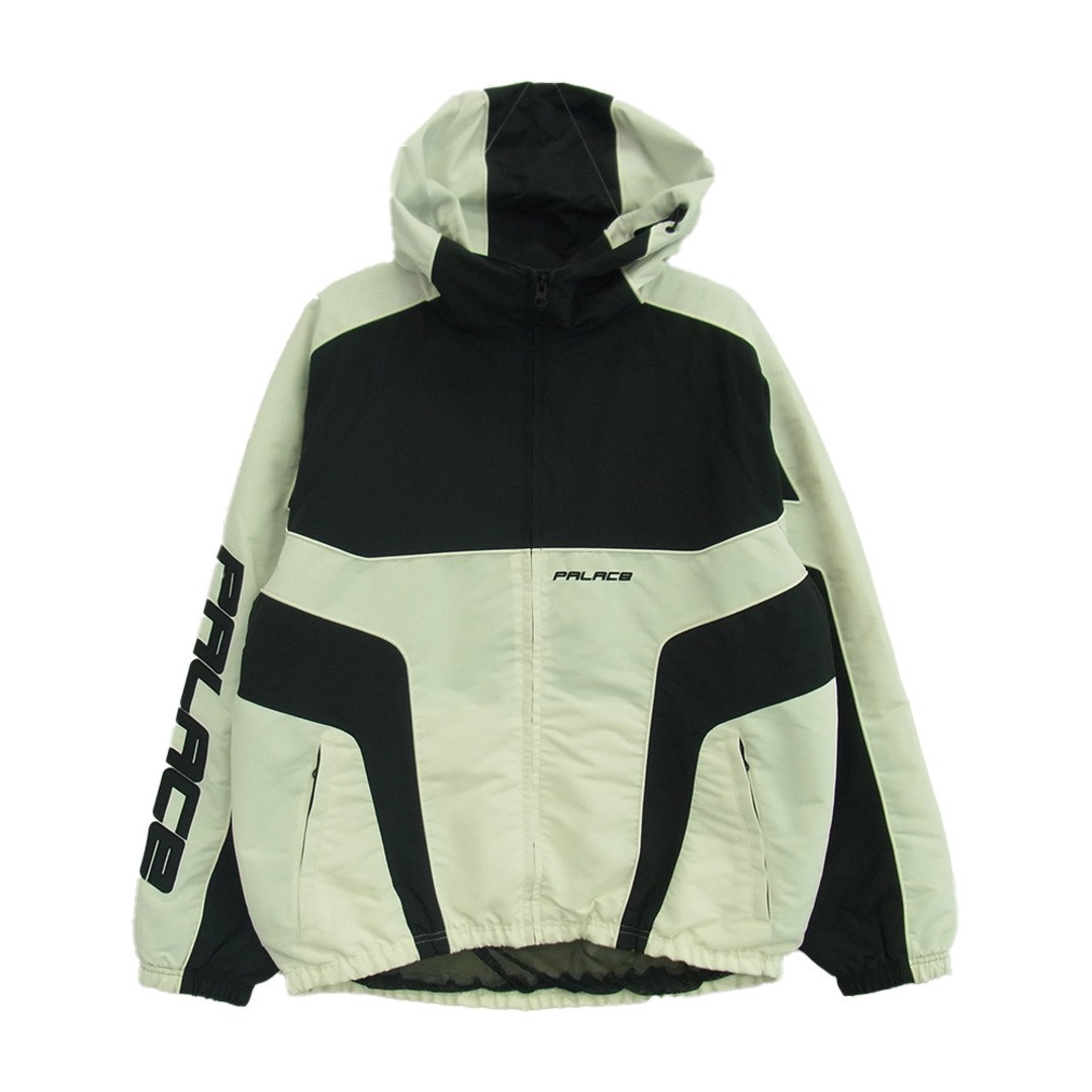 PALACE 25SS P28JK051 Piped Hooded Shell Jacket Black White M Used LIFE-0