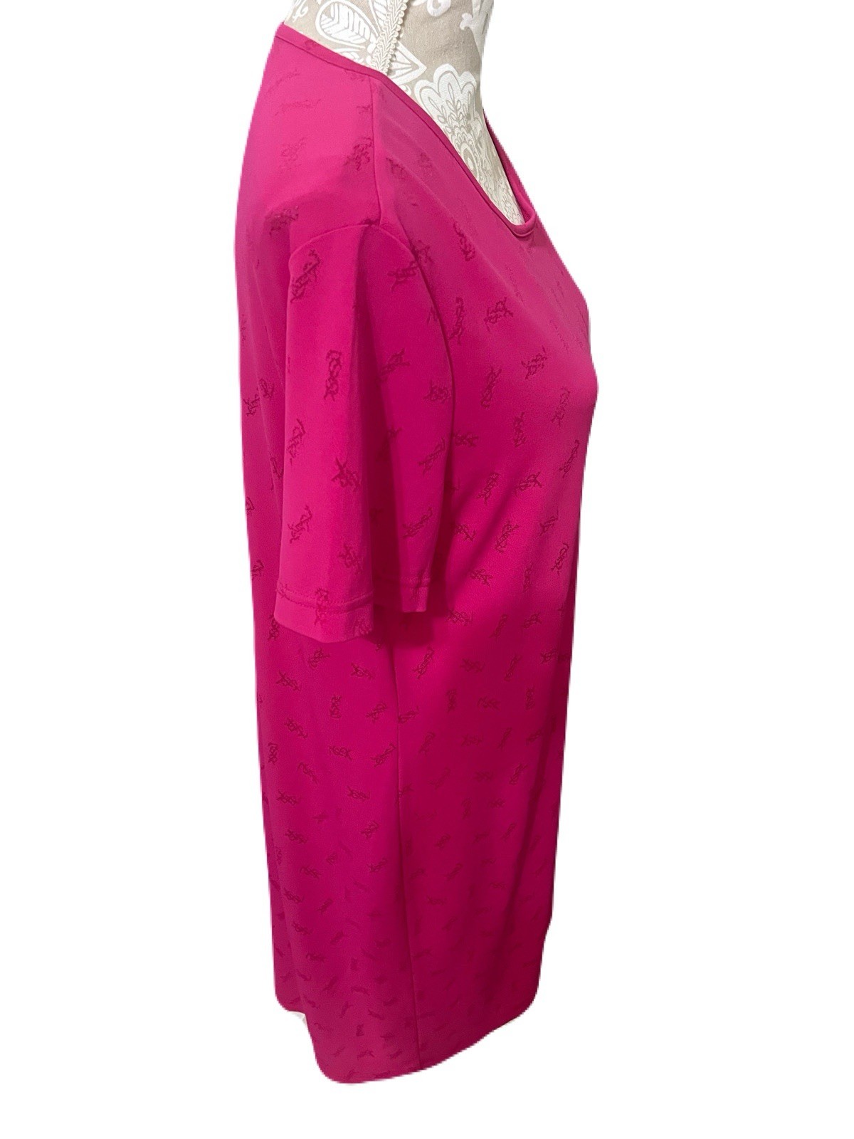 Abito Saint Laurent YSL Rosa Taglia Large Elasticizzato Autentico