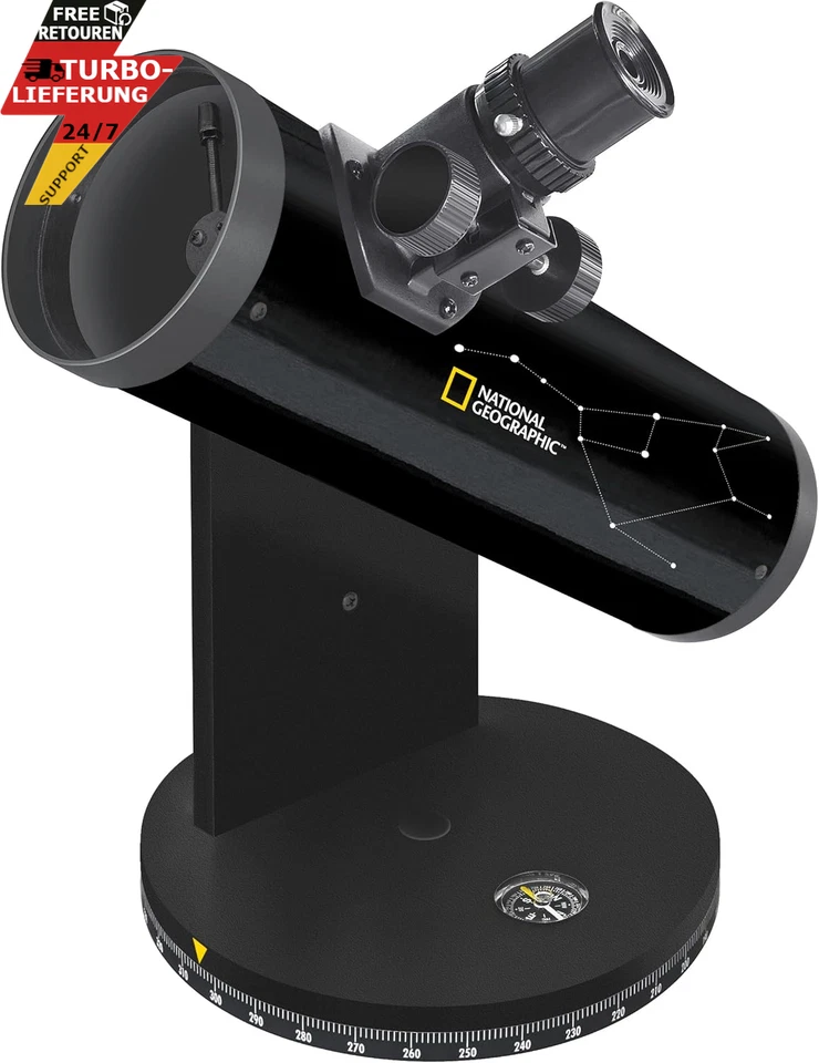 National Geographic Teleskop 76/350 Compact Dobson Mit Tischstativ & Zubehör - Bild 2 von 4