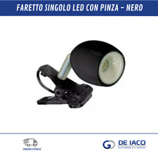 FARETTO SINGOLO LED CON PINZA - NERO