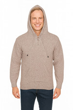 MEN HANDMADE ANDEAN ALPACA ALPACA PULLOVER HOODIE SZ M