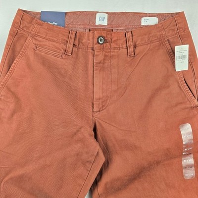 GAP Mens Slim Fit Chino Pants 31x30 GapFlex Copper Brown Casual Trousers