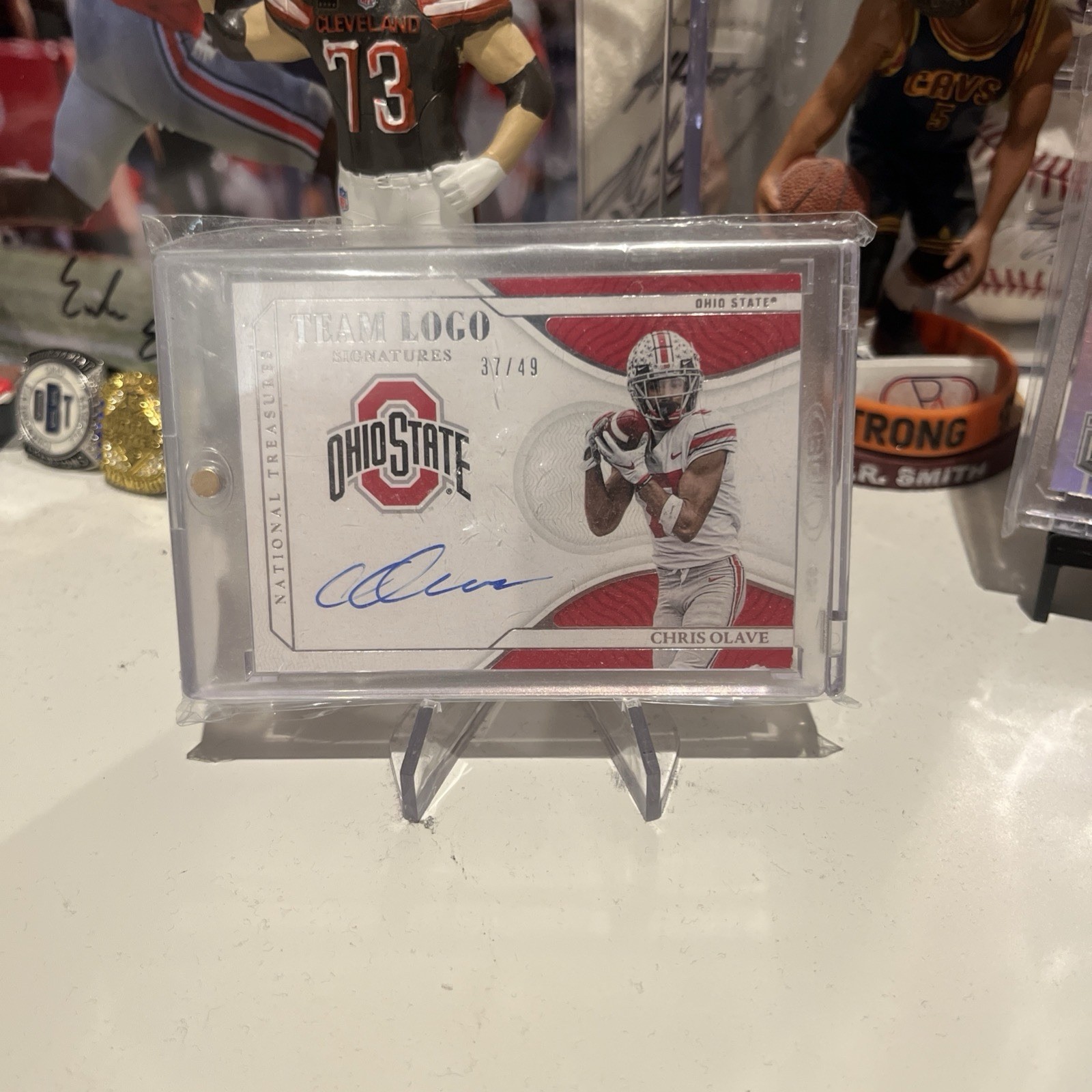 Chris Olave Panini National Treasures Rookie Hats Off Signature #COL Team Logo