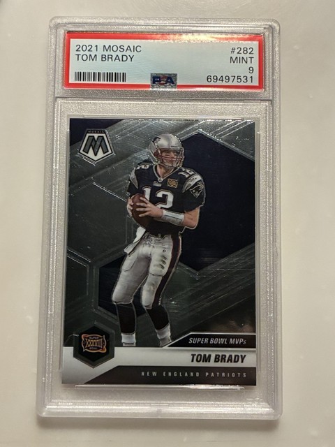 PSA 9 TOM BRADY 2021 Panini Mosaic (Base) #282 New England Patriots GOAT