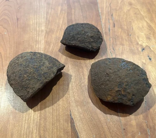 3 Civil War artillery shell fragments  Battle of Chickamauga Mortar rounds