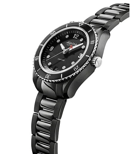 Alpina Women's Comtesse Diamond Markers Quartz Black Watch 37 MM