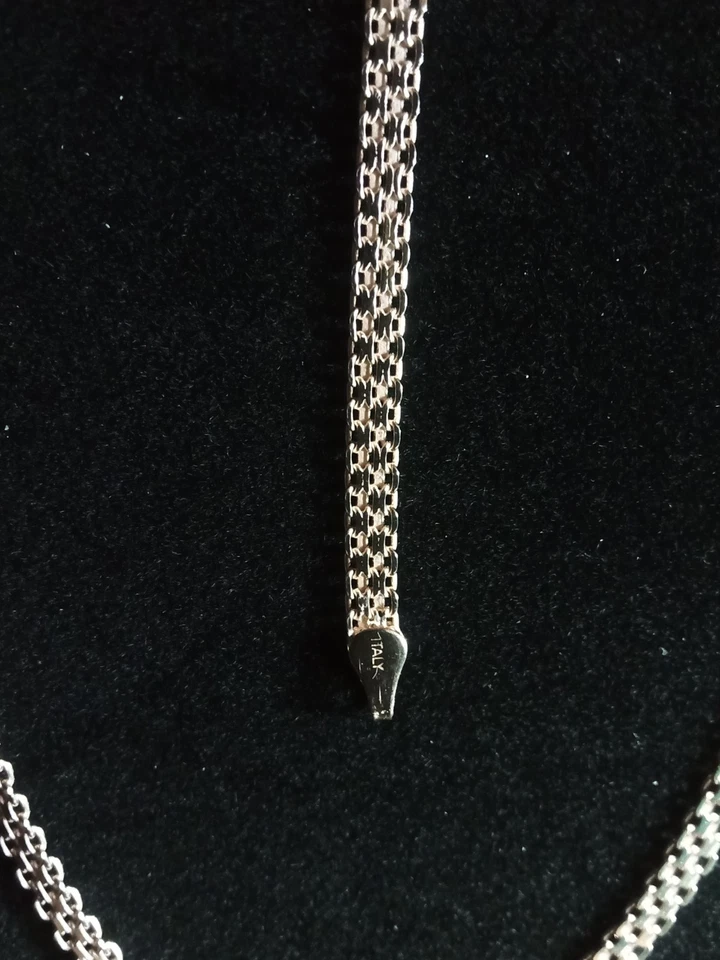 Cadena Bismark SS sólida de oro rosa de 14K de 16" y pulsera a juego de 7" Foto 4 de 4